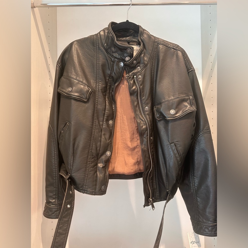 Free People Black Leather Jacket